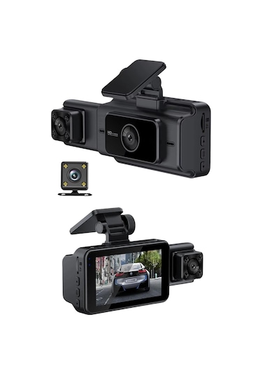 Wearfitpro S15 4k 1080p Monitörlü Gece Görüşlü 3 Kanal Araç İç Dış Kamera