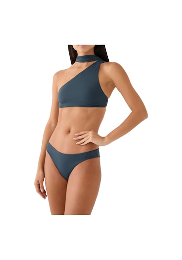 Haight Tek Omuzlu Bikini Üstü Koyu Mavi