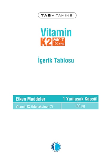 Tabvitamins Vitamin K2 60 Yumuşak Kapsül