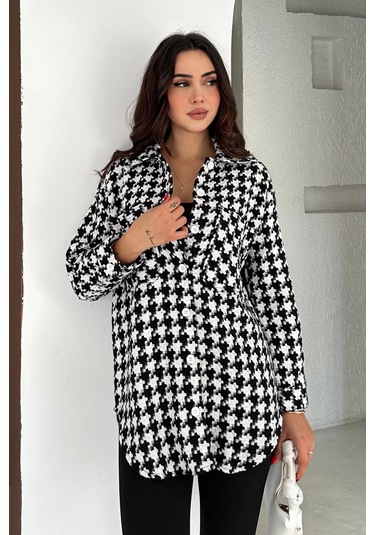 Kazayağı Gömlek Siyah Siyah