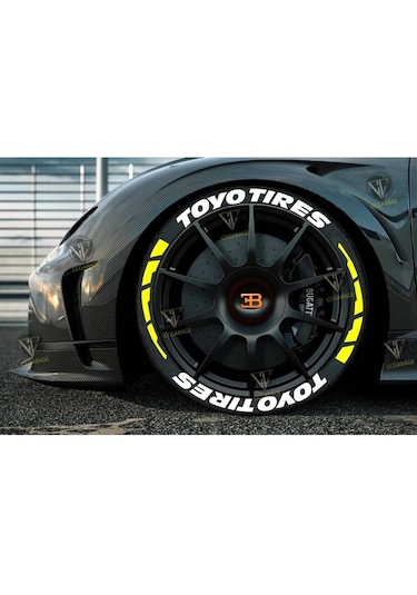 Lastik Yazı Toyo Tires Motor & Araç Lastik Sticker + Şerit 5 Renk 2.5 Cm 16 Adet
