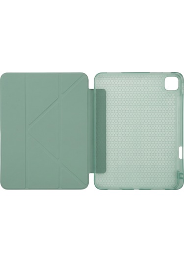 Ps Apple Uyumlu iPad Pro 13 İnç M5 / M4 Tri Folding Standlı Kılıf - Yeşil Kapaklı Kılıf
