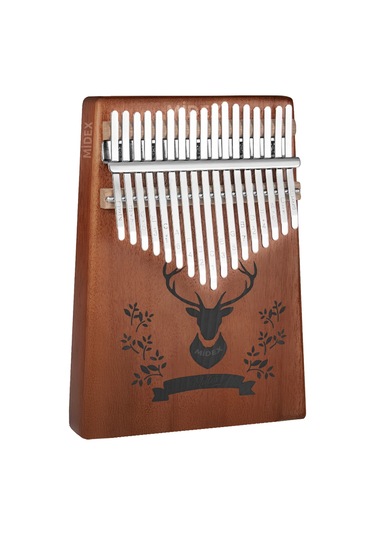 Midex KLX-456 Hakiki Maun Ağacı Kalimba 17 Çelik Tuşlu (Türkçe Metod Çanta Çekiç)