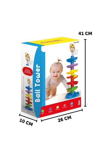Top Yuvarlama Kulesi 63 Cm Top Kulesi Eğitici Oyuncak