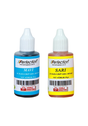 Perfection Chef 2'li Sıvı Su Bazlı Likit Gıda Boyası Sarı Lacivert 2 X 30 Gr.