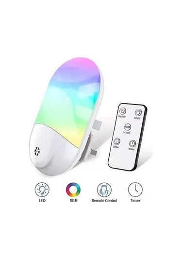 Metabagua Rgb Gece Lambası 16 Renk Led Uzaktan Kumanda Kısılabilir Işıklar, Bebek Çocuk Odası Yatak Odası Duvar Lambası Ingiltere Fişi 99tfxc Beyaz