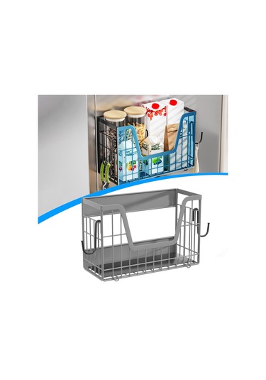 Suntek Buzdolabı Yan Rafı Manyetik Dolap Ev Eşyaları İçin Gri