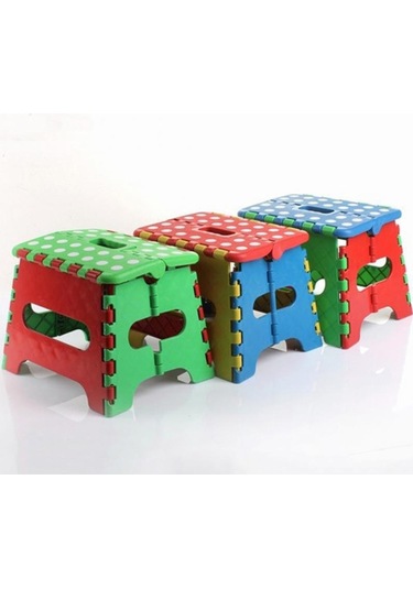 Sones Taşınabilir Kalın Plastik Çocuk Katlanır Tabure Açık Hava Aktivite Aracı Ev Seyahat Gerekliliği, Renk Rastgele Teslimat