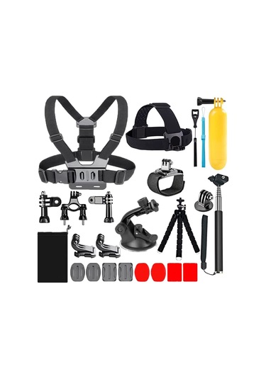 20-in-1 Gopro Eylem Kamera Aksesuarları Kiti Açık Spor Göğüs Bilek Kayışı Kafa Bandı Tripod Bağlama Aparatı Parça Seti