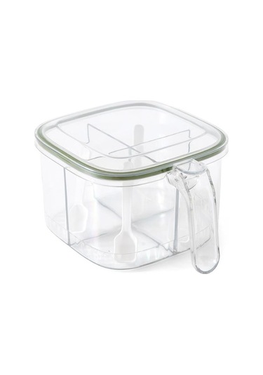 Novahub Kaşıklı Ve Sızdırmaz Kapaklı Çok Bölmeli Tuz Baharat Kutusu Şeffaf Baharat Kavanozu Acı Biber Tozu Şekerlik Neme Dayanıklı Saklama Kabı Yeşil Yeşil