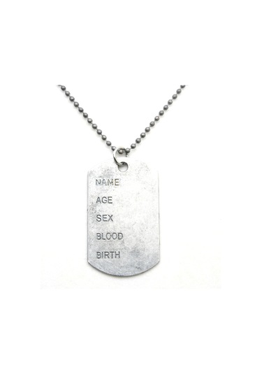 Metalik Çelik Künye Gümüş