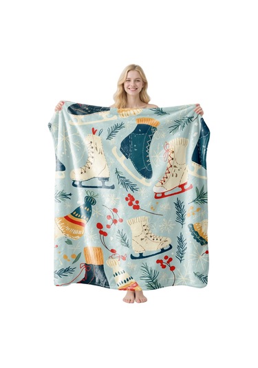 Noel Fral Küçük Battaniye Festival Atmosferi Pratik Kullanım-mt-flr-213 130 100 Yeşil