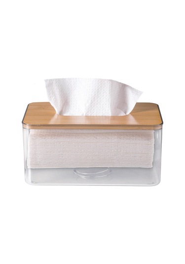 Yunboo Şeffaf Akrilik Havlu Kutusu Tutucu - Modern Mutfak/banyo Organizer - Dayanıklı Dikdörtgen Dispenser Şeffaf