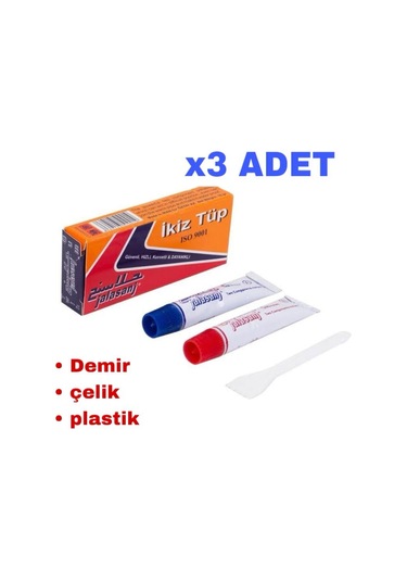 Iran Yapıştırıcı Ikiz Tüp 3 Adet Demir Çelik Plastik Yüzey
