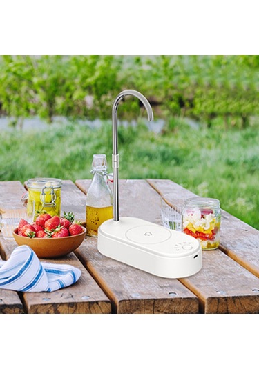 Leezsing Masaüstü Su Şişesi Dağıtıcısı Tezgah Üstü Su Şişesi Pompası 5 Galon Usb Şarjlı Su Dağıtıcısı Ev, Ofis İçin Beyaz