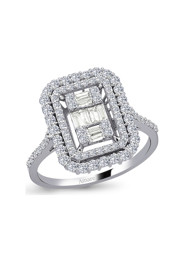 0.95 Karat Pırlanta Baget Yüzük (451930264)