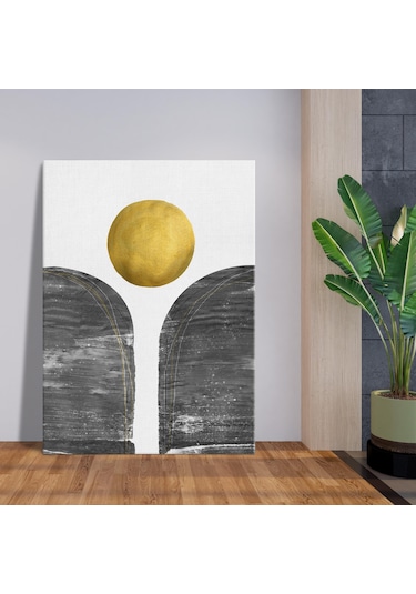 Minimalist Altın Çemberli Kanvas Tablo Nv00286
