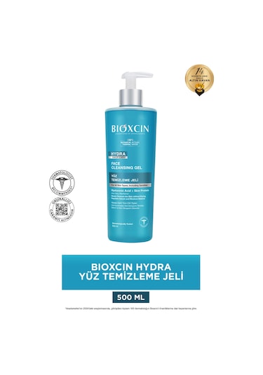 Bioxcin Hydra Kuru Ve Hassas Ciltler İçin Yüz Temizleme Jeli 500 ml - Hyalüronik Asit, Aloe Vera, Pantenol