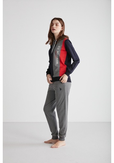 U.s Polo Assn. 16940 Kadın Kapşonlu Pijama Takımı 001