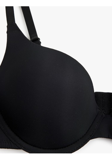 Koton Rahat Kalıp Desteksiz Balenli Sütyen Siyah 6wlk10009mk Siyah