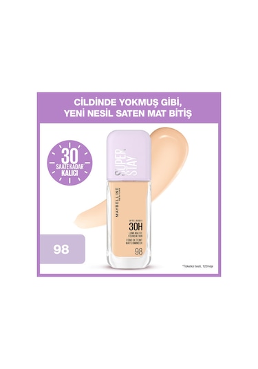 Maybelline New York Superstay Lumi Matte Foundation 98 Allow Custom