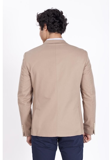 Erkek Casual Slim Fit Dar Kesim Blazer Ceket 4864-Camel