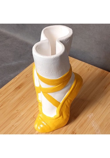 Uretti - Ayşe 7362 El Yapımı Balerin Ayakkabısı Dekoratif Biblo / Vazo - 15 X 9 Cm 1 Adet