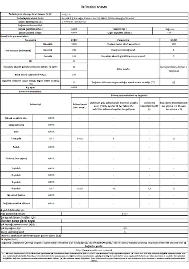 Arçelik 270490 IEI 490 LT No-Frost Kombi Tipi Buzdolabı