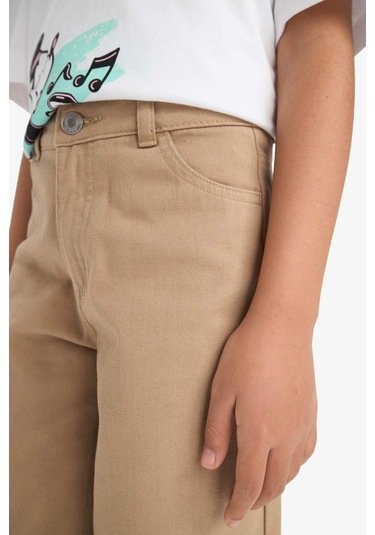 Defacto Kız Çocuk Wide Leg Geniş Paça Pamuklu Pantolon E6188a825aubg656 Bej