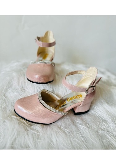Gala Taş Detaylı Çocuk Topuklu Ayk. Pudra