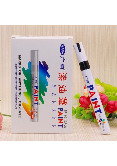 Jeehugo Araba Lastik Çizik Tamiri İçin Kalıcı Suya Dayanıklı Gümüş Rengi Marker Kalem