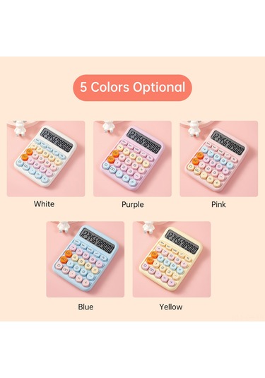 Singree Ofis Hesap Makinesi, Mekanik Klavye İle Yuvarlak Büyük Tuşlar, 12 Haneli Ekran, Öğrenci Ve Muhasebe İçin, Sakura Pembe Aaa Pil Dahil Değil Pembe