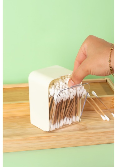 Porsima 3135 Doğal Ahşap Bambu Saplı Standlı Kulak Temizleme Çubuğu Seti- 180 Adet Renkli