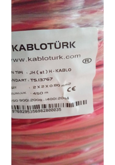 2x2x0,80 Mm Jh St H Tam Bakır Yangın İhbar Kablosu 450 Metre