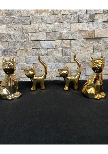 4'lü Kedi Köpek Hediyelik Dekoratif Obje