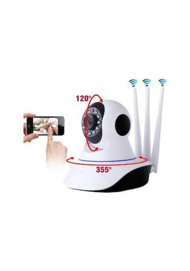 Kingboss IP-26 Hareket Sensörlü 3 Antenli Wi-Fi Kablosuz Bebek Güvenlik Kamerası
