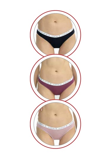 U.s Polo Assn. 66436 Kadın Karışık Desen Pamuklu 3'lü Slip Külot-gülkurusu Gül Kurusu