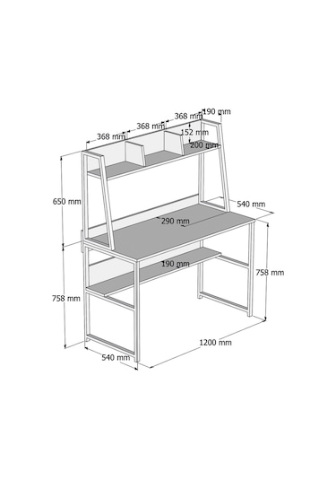 Yesst Momento 120 Cm Raflı Çalışma Masası (451035169) Ceviz