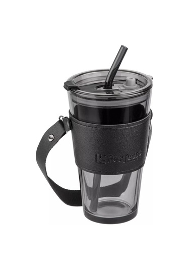 Perfecto Lınea 450ml Kapaklı Cam Düdüklü Bardak 189018791 Siyah