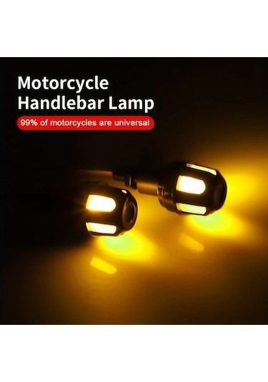 Willowhaven 2 Adet Amber Evrensel Motosiklet Gidon Lambası Parlak Led Off-road Aydınlatma