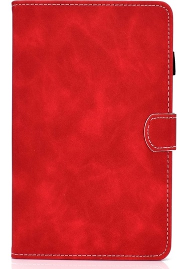 Samsung Galaxy Uyumlu Tab A9 Cowhide Doku Yatay Flip Deri Tablet Kılıfı