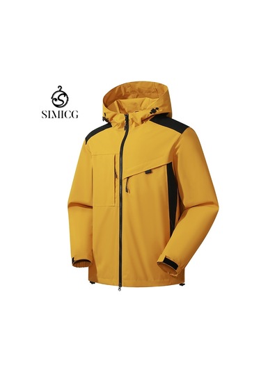 Erkek Dağcılık Nefes Alabilen Rüzgarlık Spor Ceketi Sarı