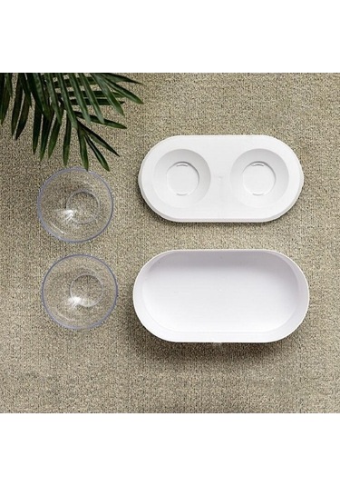 Dm Cbtx Şeffaf Hayvan Kasesi, Tahıl Saklama, Boyun Koruyucu Eğik Çiftli Kase Beyaz