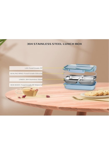 Hangfox 1500ml Mavi 4 Bölmeli Paslanmaz Çelik Termos Yemek Kutusu - İşçi Çanta İçin Taşınabilir, Çorba Kasesi Ve Besteği Dahil Çok Renkli