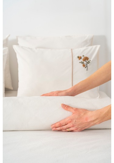 Donna Bej Nakışlı Çift Kişilik Pamuklu Nevresim Seti - 6 Parça Çeyiz Seti Bej