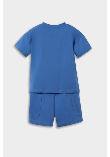 DeFacto Erkek Bebek 2'li Takım Palmiye Baskılı Kısa Kollu Tişört Esnek Belli Şort E6838A525SMBE422