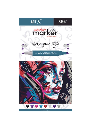 Art-x Sketch Marker Çift Taraflı Kalem No:286