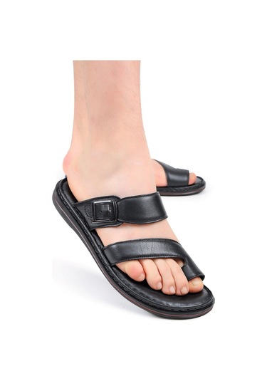 Ducavelli Palmira Hakiki Deri Erkek Terliği - Hakiki Deri Terlik - Ortopedik Taban Terlik - Hafif Deri Terlik