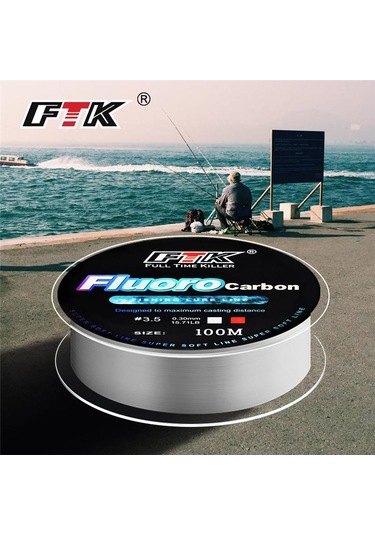 Ftk 1 Adet 100 M Balıkçılık Lideri Hattı Naylon Monofilament Olta Sazan Sinek Balıkçılık Kablosu 4-34lb 34.32 Lb