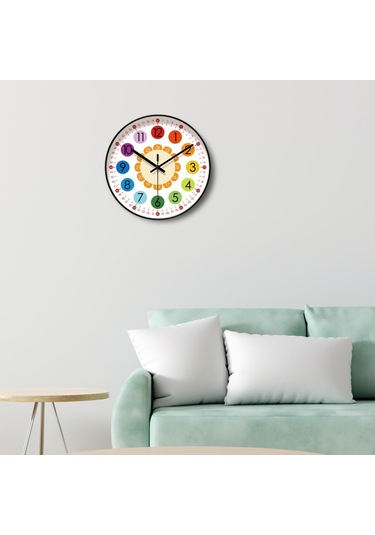 Homyl Çocuklar Duvar Saati Zamanı Söyleyen Öğretim Benzersiz ÇOk Renkli